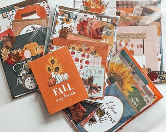 Fall Junk Journal Scrapbooking Mini Kit, 30+ Fall Crafty Items, Junk Journal Kit, Fall Mystery Craft Kit, Fall Journal Supplies