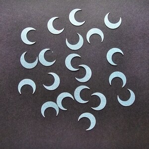 Moon Cutout A La Carte, Grey Moon Paper Cardstock, Crescent Moon, Quarter Moon, Scrapbooking pieces, Ephemera, Pack of 20