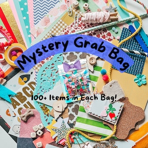 Grab Bag Mystery Pack Junk Journal, Crafting Mystery Bag, Bullet Journal, Mystery Craft Kit, Crafting Trinkets, Junk Journal Supplies