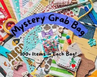 Grab Bag Mystery Pack Junk Journal, Crafting Mystery Bag, Bullet Journal, Mystery Craft Kit, Crafting Trinkets, Junk Journal Supplies