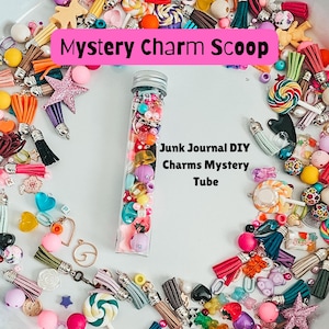 Mystery Charms Scoop, Junk Journal Mystery Scoop, Embellishments, Charms, DIY Charm Scoop, Craft Supplies, Junk Journal Charms, Charms