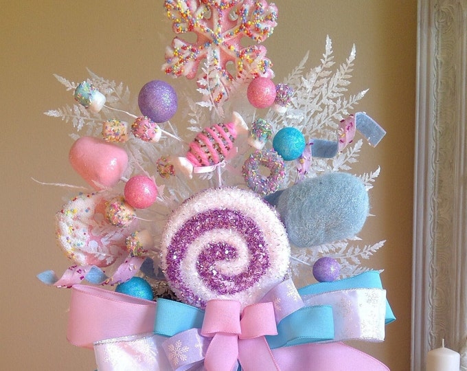 Christmas Tree Topper, Candy Tree Topper, XL Tree Topper, Winter Tree