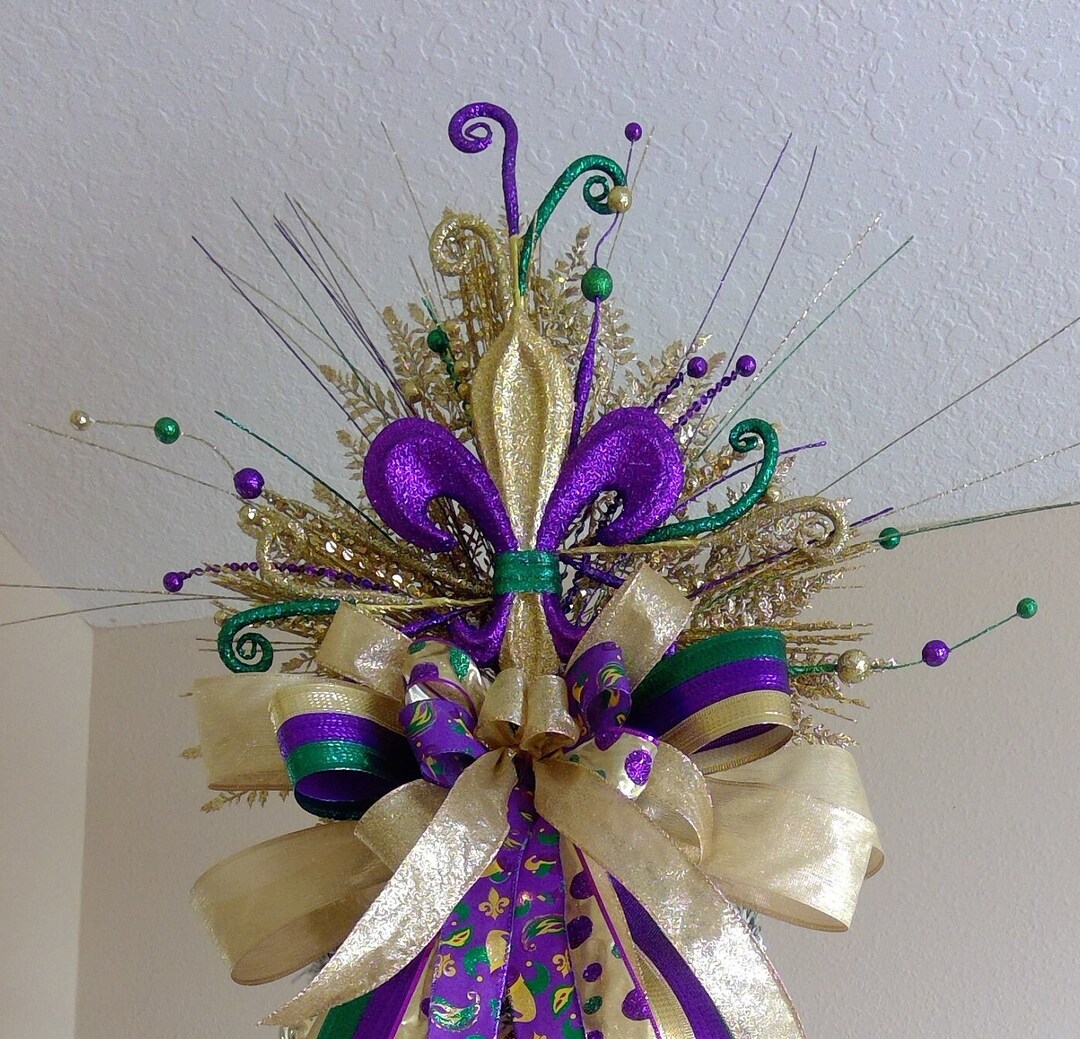mardi gras straw topper