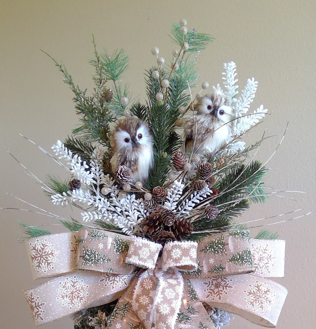Christmas Tree Topper Brown Owl Tree Topper XL Tree Topper Etsy