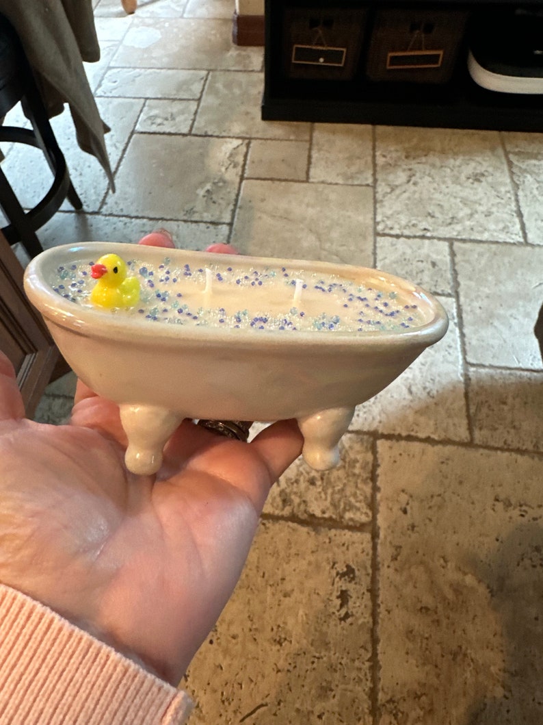 Bubble Bath Candle Soak Away With the Adorable Porcelain Bathtub Candle