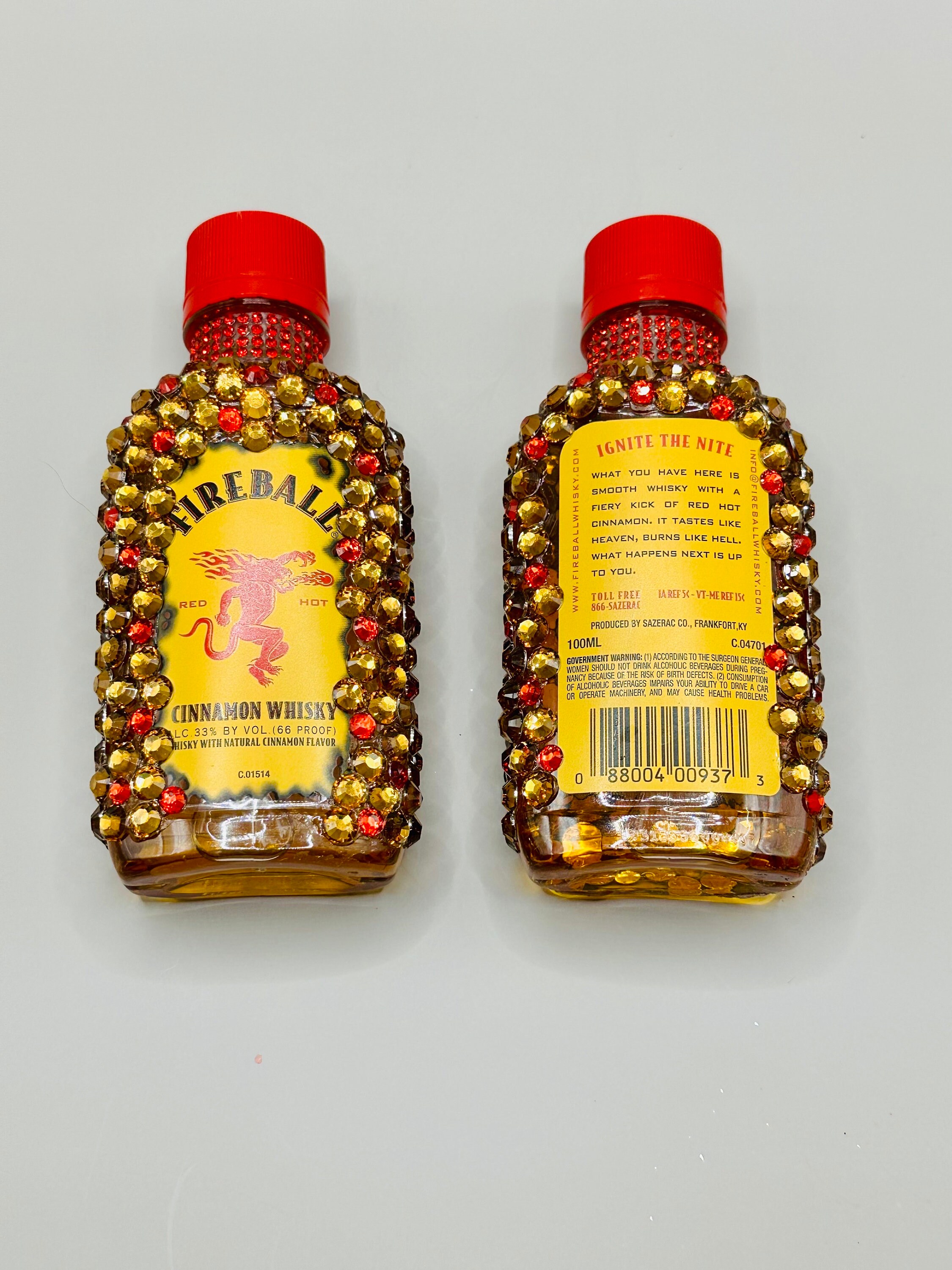Fireball Shooter! Set of 2. Hand Adorned With Rhinestones