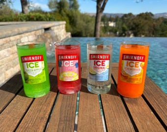 Smirnoff Ice 12.5 Oz Candle. Yummy Fruit Scent, Clear Gel Wax