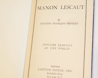 Manon Lescaut von Antoine François Prevost Beliebte Klassiker des Welt Vintage Antique Hardcover Buches