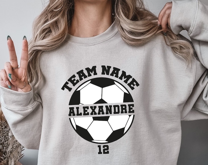 Personalized Soccer Ball Sweatshirt, Soccer Team Hoodie,Custom School Soccer Shirt,Customized Soccer Sweatshirt