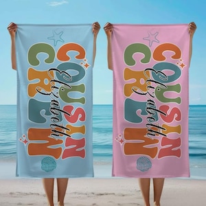 Cousin Crew Beach Towel, Summer Beach Gift For Cousin,Cruise Cousin Crew T, Family Vacation Beach Towel,Kids Pool Birthday Party Towel