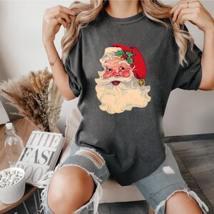 Christmas Santa Comfort Color Shirt, Retro Santa Shirt, Gift for