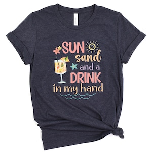 Bridesmaid Gifts, Sun Sand and a Drink in My Hand Tank, Bachelorette Party Shirts, Bridesmaid Shirt, Beach Bride Shirt, Bridal Party Shirts