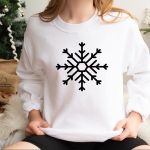 Snowflake Sweatshirt, Cute Winter Hoodie for Women