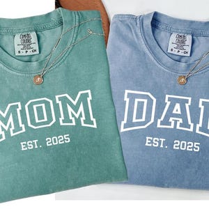 Comfort Colors® Mama And Dad Apparel, Matching Mom And Dad Shirts,Best Mom Ever,Best Dad Ever, Custom Mom Gift,Personalized Dad Comfortcolor
