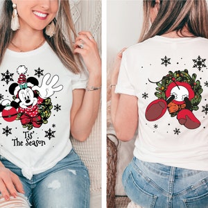 Tis The Season Disney Christmas Shirt | Minnie Mouse Shirt | Front And Back Shirt