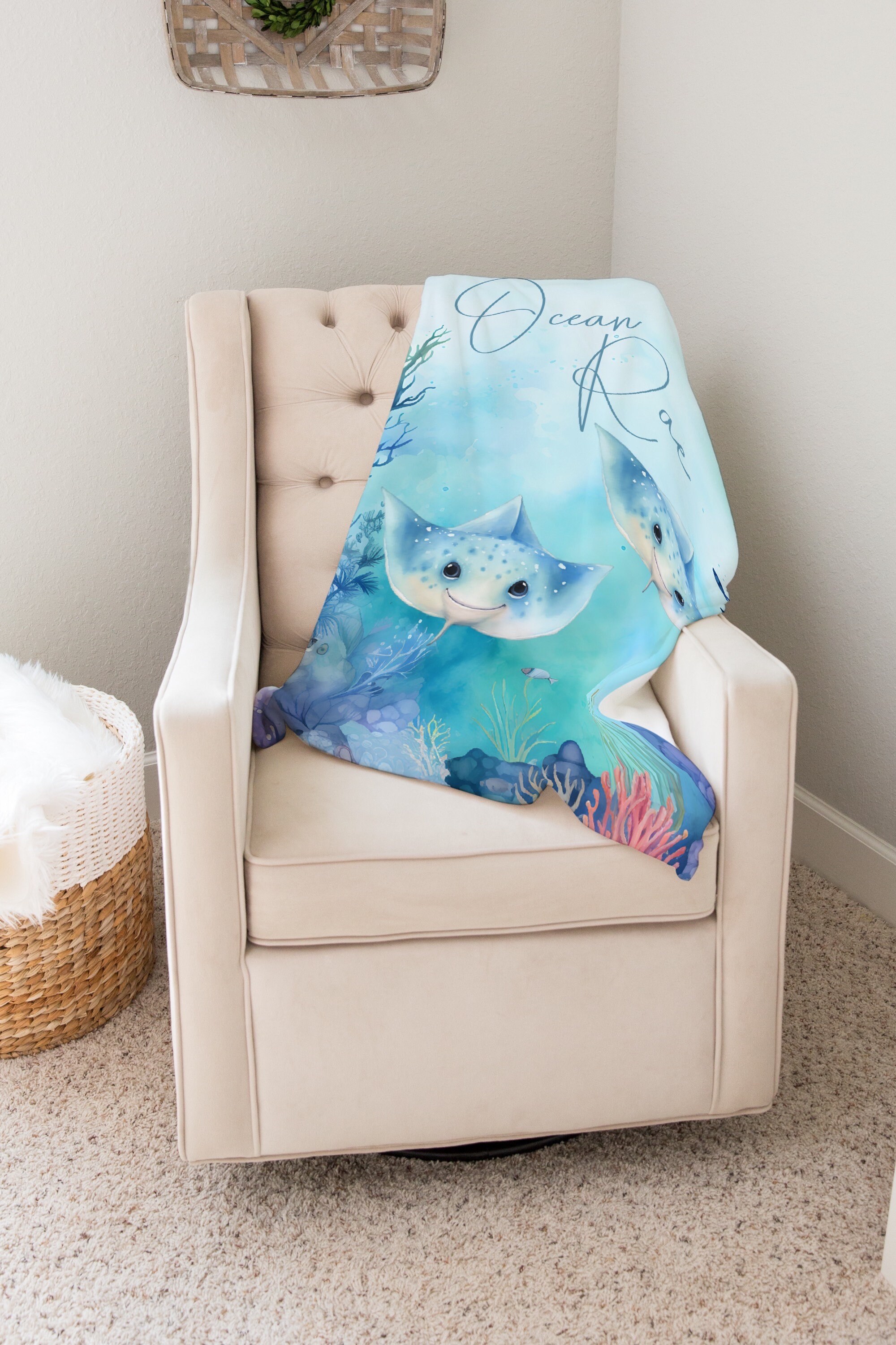 Personalized Under the Sea Baby Blanket: Ocean Nursery Decor - Etsy