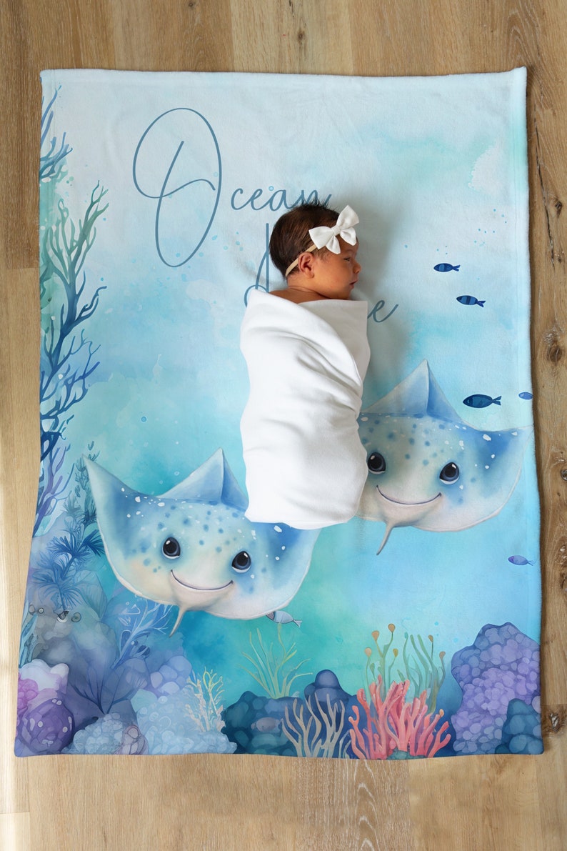 Personalized Under the Sea Baby Blanket: Ocean Nursery Decor - Etsy