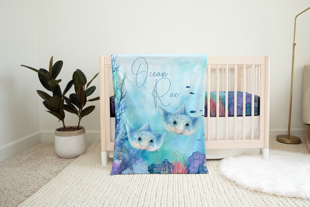 Personalized Under the Sea Baby Blanket: Ocean Nursery Decor - Etsy