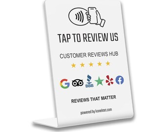 Centro de reseñas de clientes NFC, múltiples reseñas, dispara su reputación en línea / Diseñado para revolucionar la participación del cliente de su empresa.