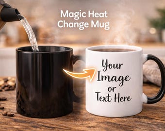 Caneca mágica personalizada com mudança de cor pelo calor – Presente com revelação de imagem personalizada no Reino Unido