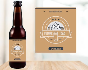 Birth Announcement - Beer Label - Godfather, Godmother, Uncle, Aunt, Grandma, Grandpa, Dad