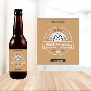 Birth Announcement - Beer Label - Godfather, Godmother, Uncle, Aunt, Grandma, Grandpa, Dad