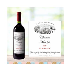 You&#39;re going to become great-grandparents - Wine Label Pregnancy Announcement