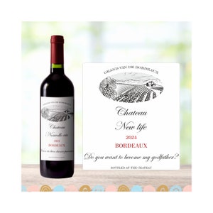 You&#39;re going to become my godfather - Wine Label Pregnancy Announcement