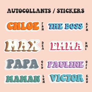 Adesivo nom - Autocollant prénom - Adesivi personalizzati - Autocollant imperméable