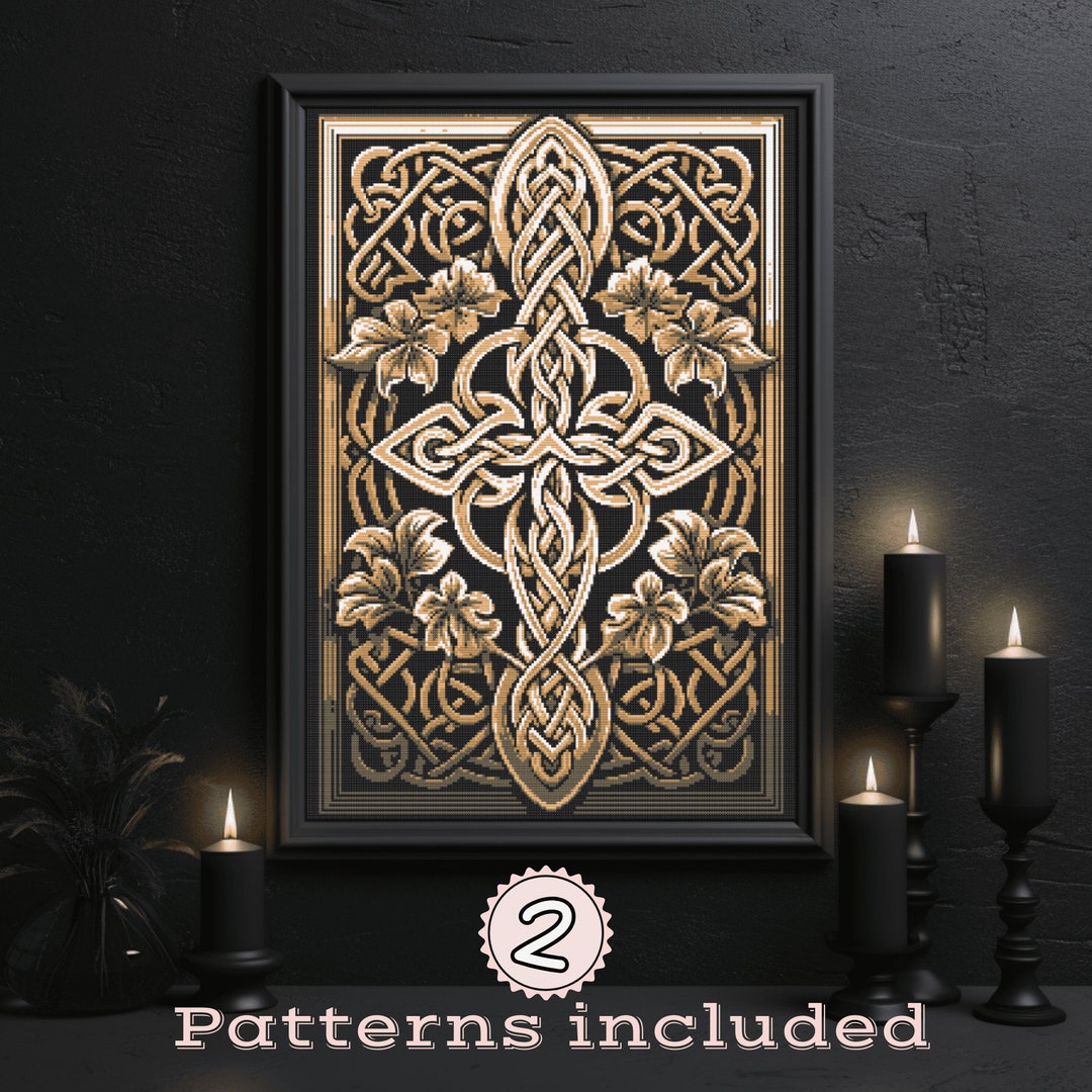 Celtic Cross Stitch Celtic Knot Gothic Cross Stitch Irish Etsy