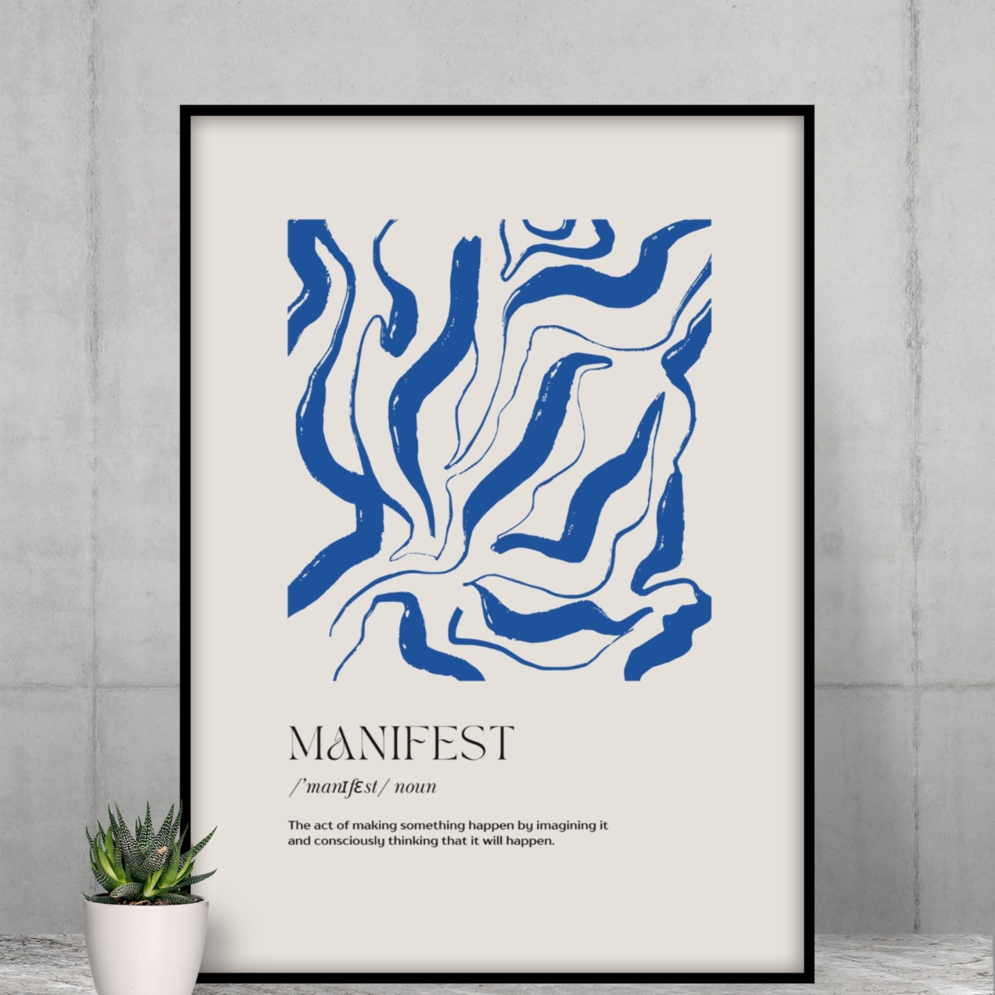 Manifest, Abstract Word Definition Art Print, Wall Art, Decor, Positive ...