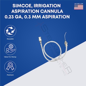 Simcoe Aspiration irrigation cannula 23 ga 0.3 mm aspiration Premium Ophthalmic Cannula Surgical Instruments Eyelid Tool