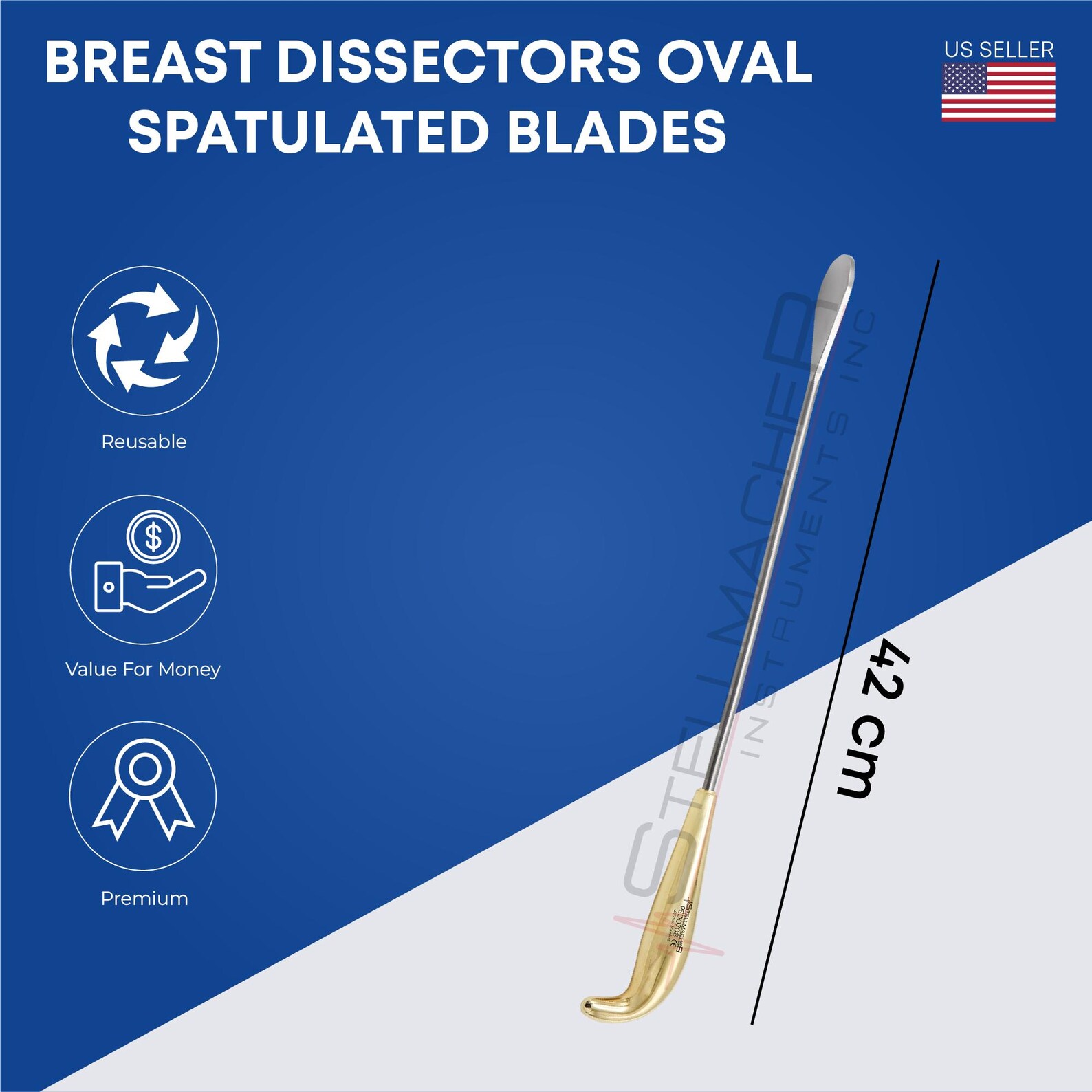 Breast Surgical Dissectors Oval Spatulated Blades Length 42cm Premium ...