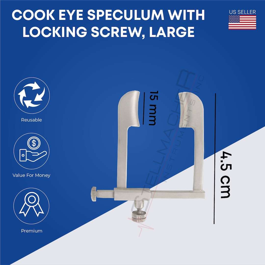 Cook Eye Speculum Ophthalmic Instruments Locking Screw Eye Speculum ...