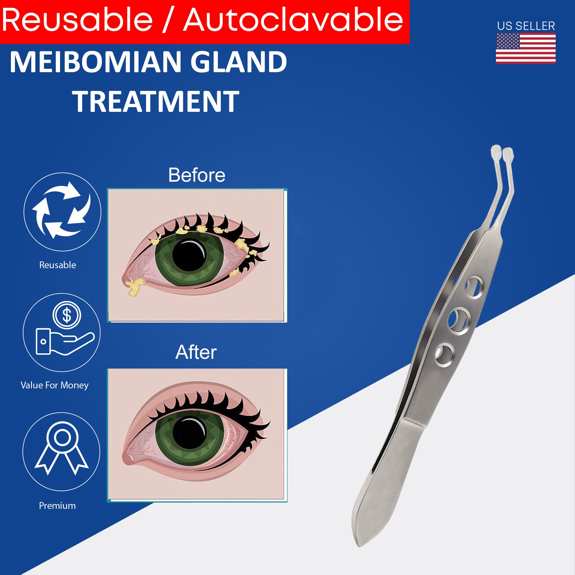 Raindrops Eyelid Tweezer Meibomian Gland Expressor Metal Eyelid Tweezer Women Beauty Tweezer