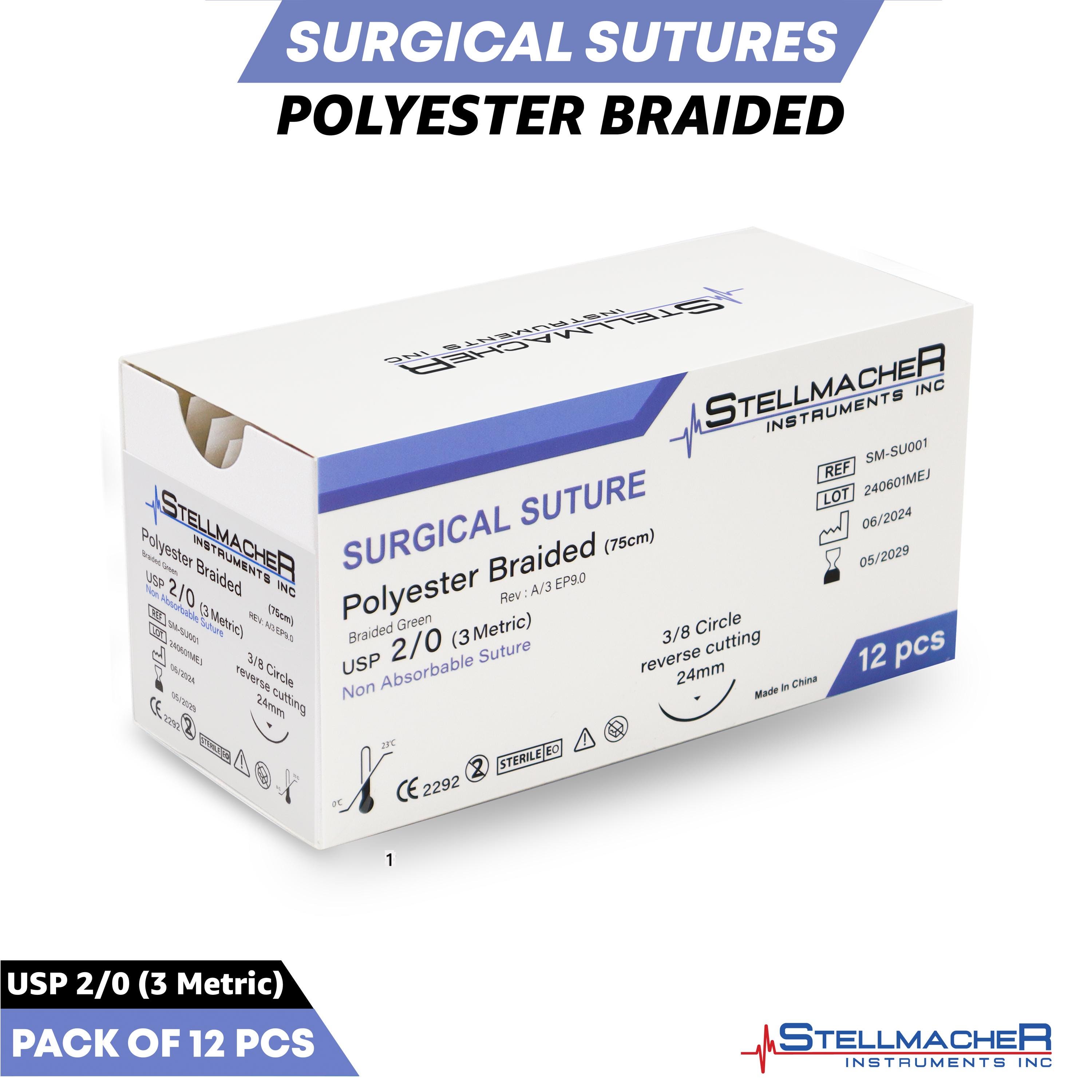 SUTURE IN POLIESTERE VERDE - Calibro 4/0 - Filo 45 Cm - Foto 8