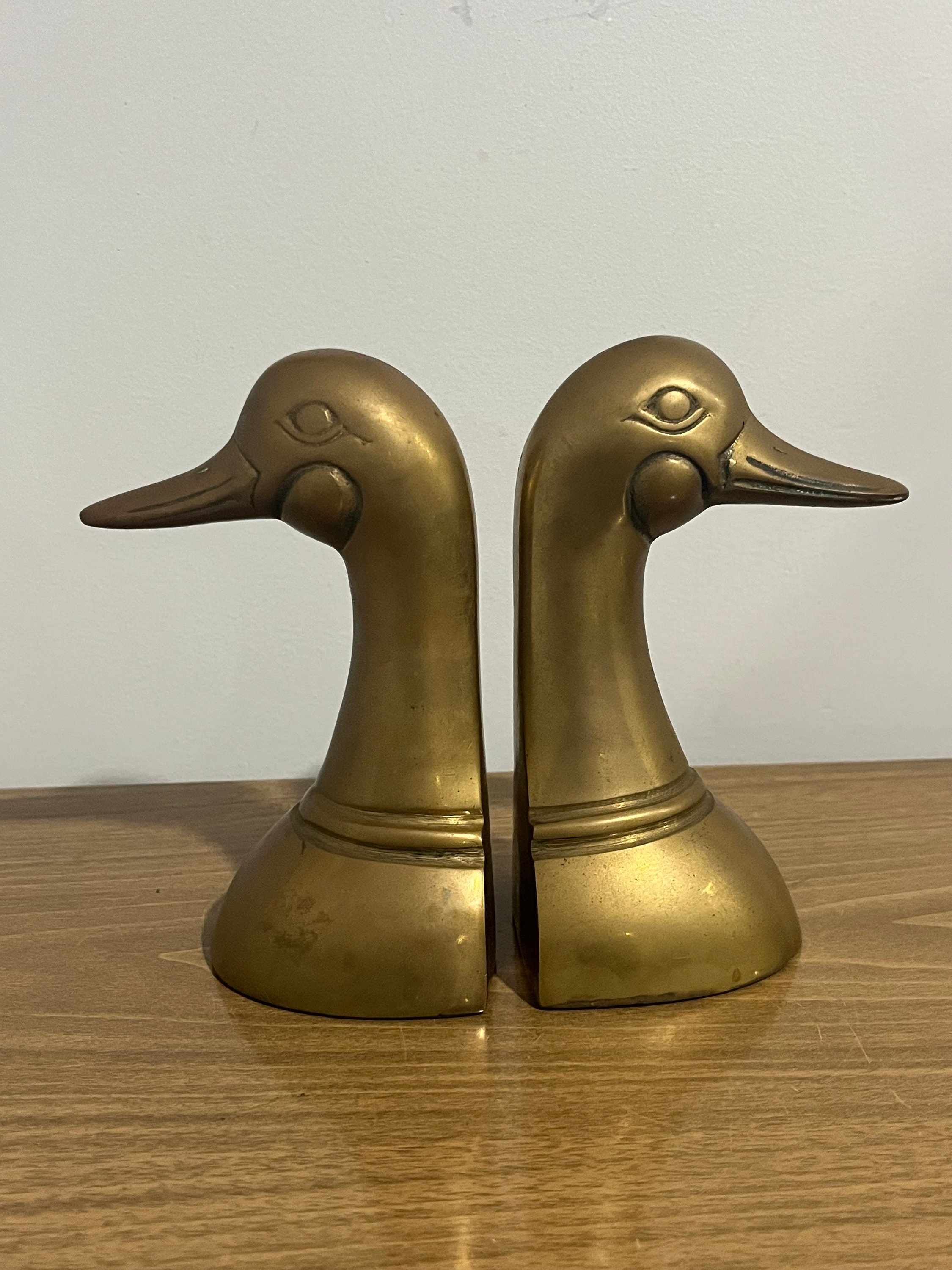 Brass Duck Head Bookendsnull