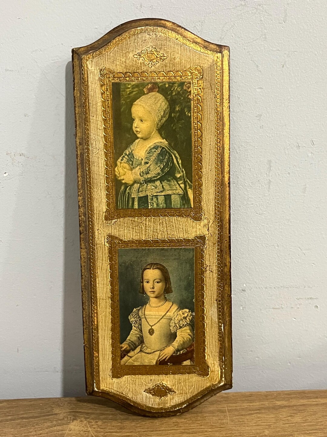 Vintage Italian Florentine Art on Wood Wall Plaque - Etsy