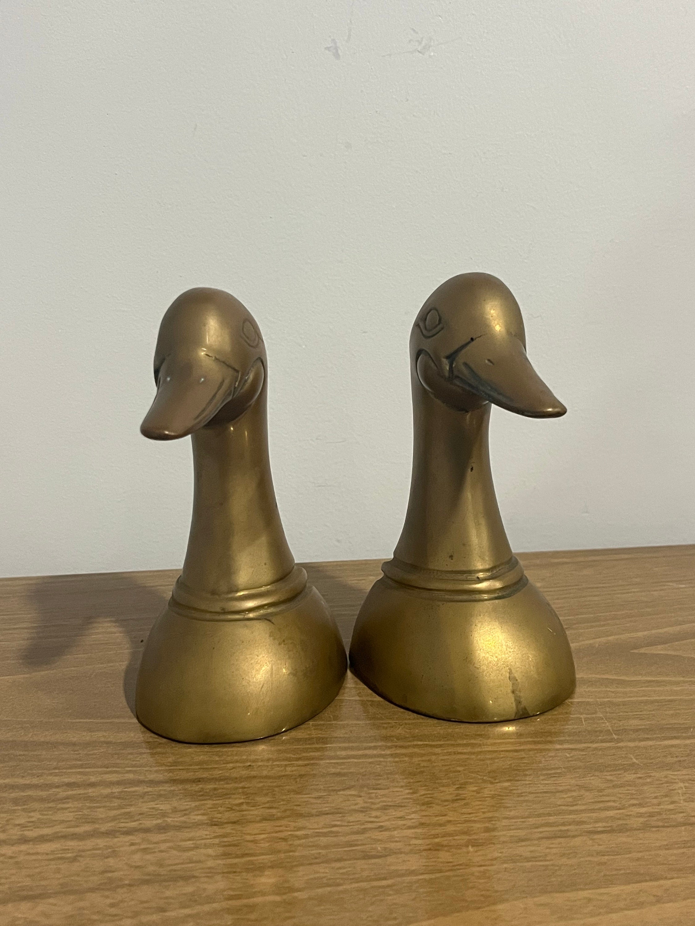 Brass Duck Head Bookendsnull