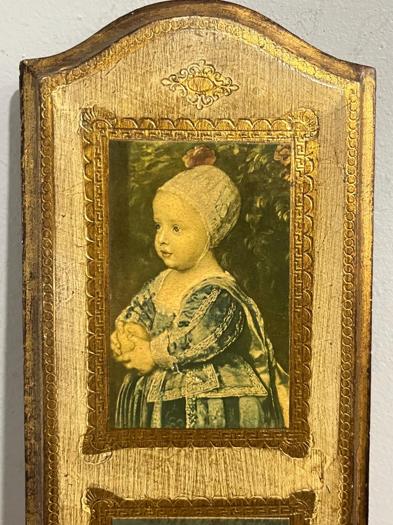 Vintage Italian Florentine Art on Wood Wall Plaque - Etsy