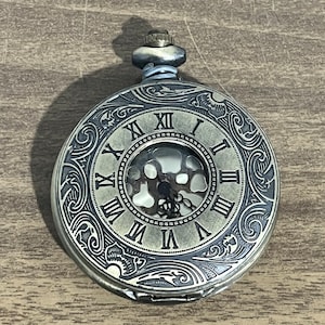 vtg mechanical engraved pocket watch