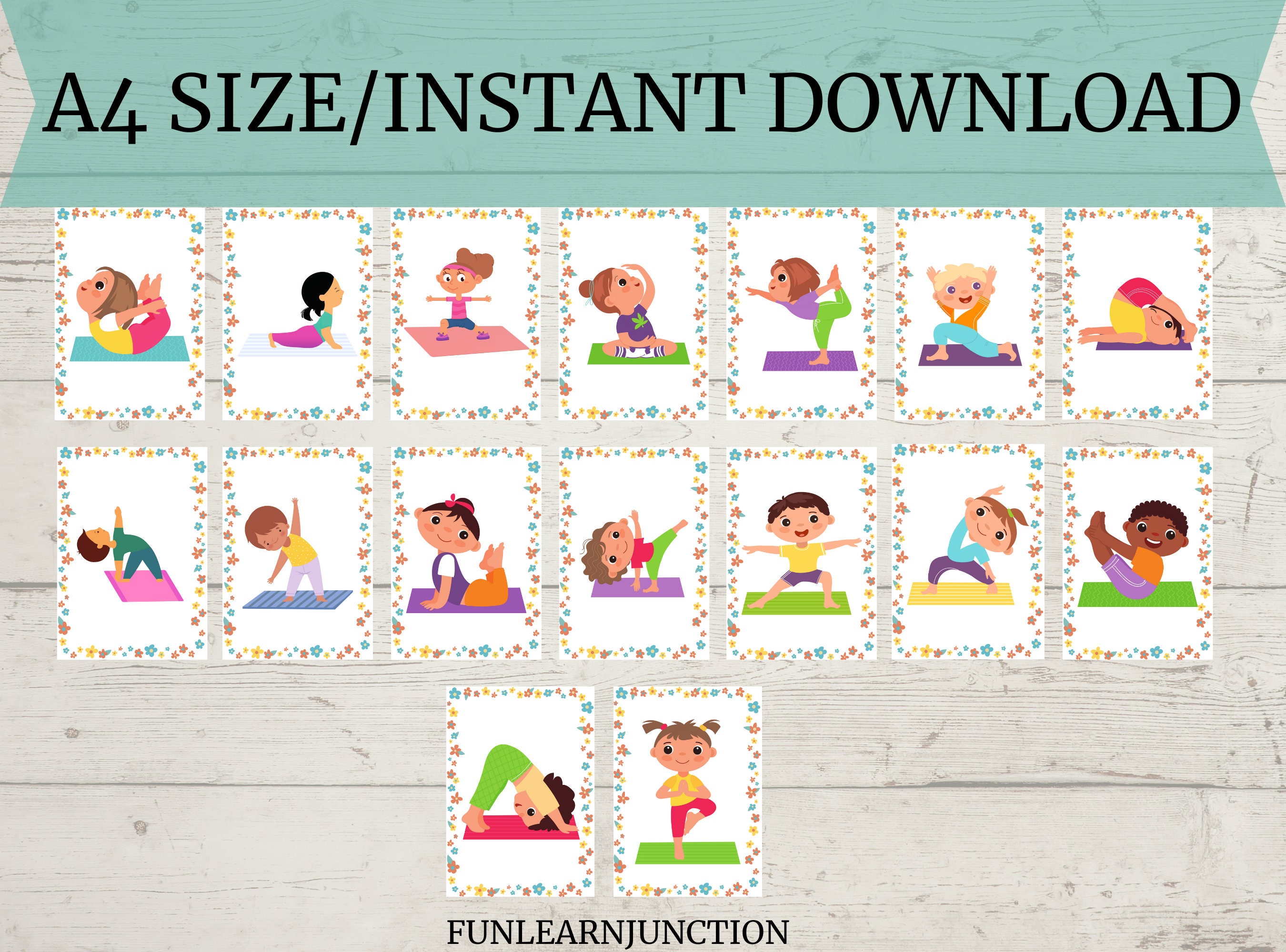 Kids Yoga Cards, Children’s Yoga Pose, Yoga Flash Cards, Montessori ...