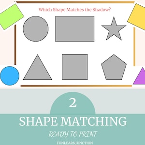 Shape Matching,Home school,Shapes Activities,Printable Activity,Montessori Shapes Activity,Kids Learning Shapes,Preschool Printables