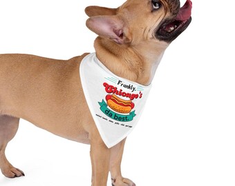 Dog Bandana, Chicago Hotdog, Frankly Da Best Pet Accessory, Cute Pet Gift, Puppy Neckwear, Doggie Apparel, Pet Costume, Dog Bandanna