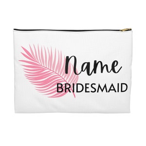 Borsa per accessori tropicale personalizzata per damigella d&#39;onore, borsa per trucco per addio al nubilato, bomboniera per damigella d&#39;onore, regalo per addio al nubilato in spiaggia