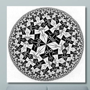Maurits Cornelis Escher Circle Limit I 1958 Leinwand Wandkunst, Reproduktionsdruck, Abstrakte Wandkunst, Expressionismus Kunstdruck, Moderner Kunstdruck