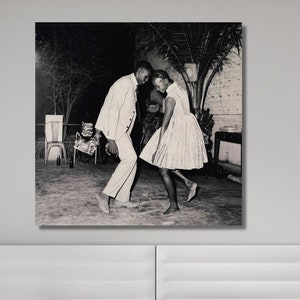 Iconic Christmas Eve Ready to Hang Canvas Wall art,Malick Sidibe Canvas Wall Art,Vintage Photographer Art Gallery,Christmas Eve Poster Print