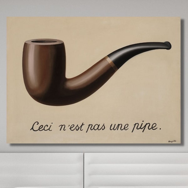 Ceci N’est Pas Une Pipe Rene Magritte the treachery of images 1929 Ready to Hang Canvas,The Treachery of Images,Ceci N’est Pas Une Pipe Rene