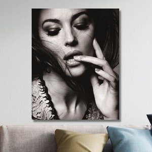 Monica Bellucci Ready to Hang Canvas Wall Art Monica Bellucci Poster Fashion Wall Art Oversize Wall Art Girl Room Decor Roll of Canvas Print