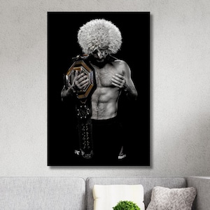 Khabib Nurmagomedov Leinwand Wandkunst Khabib Nurmagomedov Poster UFC Wandkunst Rahmen MMA | Khabib Nurmagomedov Kunstdruck, fertig zum Aufhängen